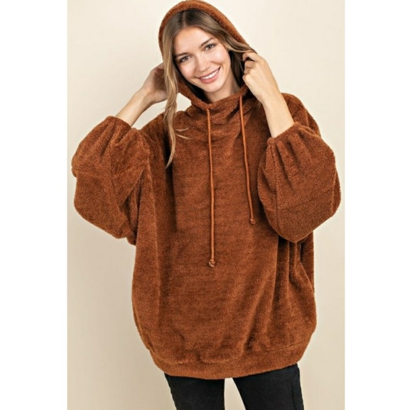 ❤️LAST ONE❤️🌿FUZZY PULLOVER HOODIE🌿 - Picture 2 of 4